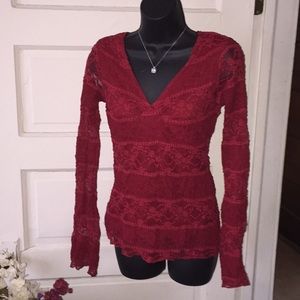 🌹 stretchy Redtop sheer sleeves🌺